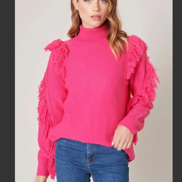 #172 SOLD OUT🛑M MY FAVORITE TURTLENECK FRINGE SWEATER - Picture 2 of 7